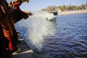 Фоторепортаж. В дацане Петербурга провели церемонию разрушения мандалы