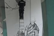 Граффити в Варшаве ко дню рождения Далай-ламы