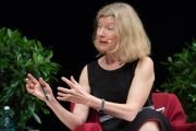 Нейробиолог Ханна Моньер обращается к собравшимся во время обсуждения «Счастье и ответственность». Гейдельберг, Германия. 20 сентября 2018 г. Фото: Мануэль Бауэр.