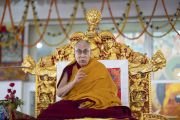 Его Святейшество Далай-лама дает разъяснения во время посвящения долгой жизни, организованного на площадке Калачакры. Бодхгая, штат Бихар, Индия. 30 декабря 2018 г. Фото: Лобсанг Церинг.