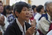Верующие из Тайваня слушают перевод учений Его Святейшества Далай-ламы на китайский язык. Дхарамсала, штат Химачал-Прадеш, Индия. 5 октября 2019 г. Фото: дост. Тензин Джампхел.