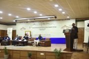 Главный гость Шри Аджай Сингх, президент Ассоциации индо-тибетской дружбы, выступает с обращением во время заключительной сессии Восьмой международной конференции групп поддержки Тибета. Дхарамсала, Индия. 5 ноября 2019 г. Фото: Тензин Пхенде (ЦТА).