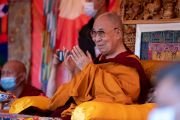 Его Святейшество Далай-лама наслаждается выступлениями артистов, организованными Ассоциацией буддистов Ладака и Ассоциацией ладакских монастырей. Ле, Ладак, Индия. 25 августа 2022 г. Фото: Тензин Чойджор (офис ЕСДЛ).