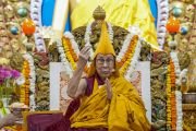 Его Святейшество Далай-лама участвует в чтении заключительных молитв. Дхарамсала, штат Химачал-Прадеш, Индия. 7 сентября 2022 г. Фото: дост. Тензин Джампхел (офис ЕСДЛ).