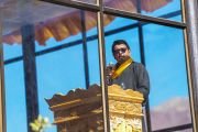 Таши Гьялсон, главный исполнительный советник Ладакского автономного горного совета по развитию, выступает с обращением на церемонии приветствия Его Святейшества Далай-ламы. Кхалси, Ладак, Индия. 18 августа 2023 г. Фото: Тензин Чойджор (офис ЕСДЛ).