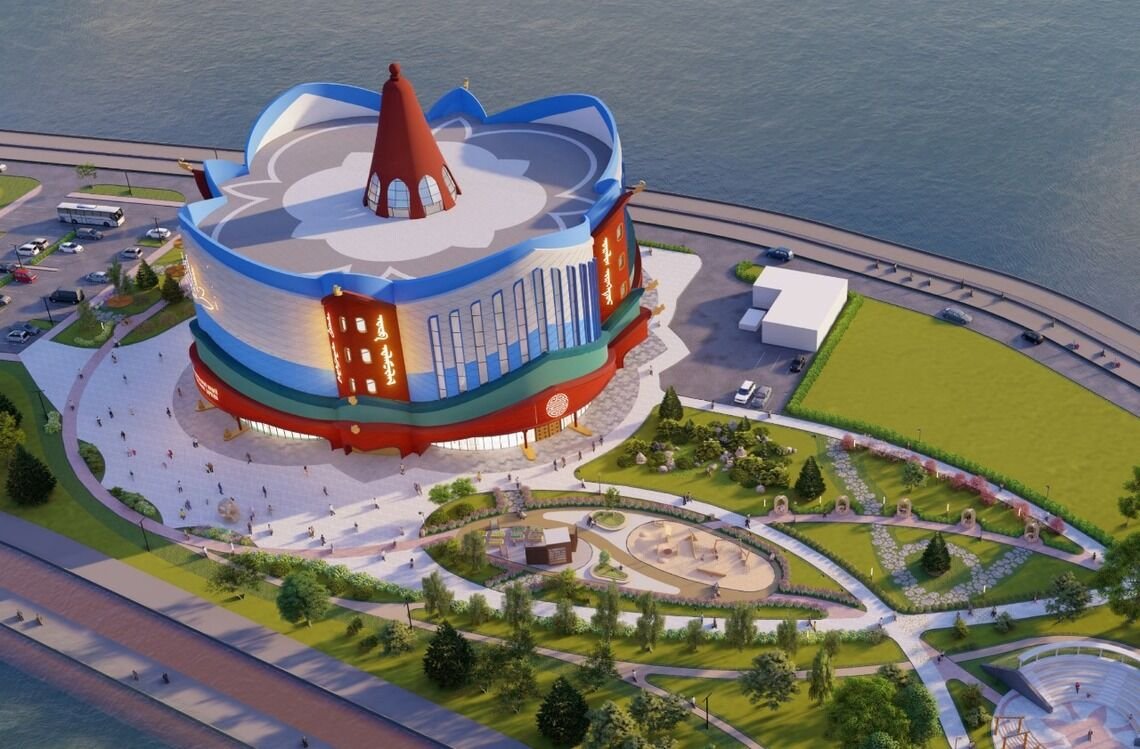 Огромные буддийские молитвенные барабаны будут встречать посетителей нового здания Национального музея Бурятии